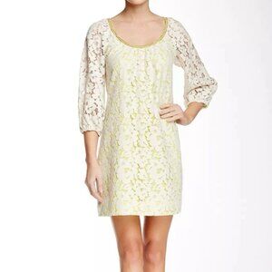 Trina Turk Wakeboard Ivory Natural Lace Shift Dress, Ladies Size 2